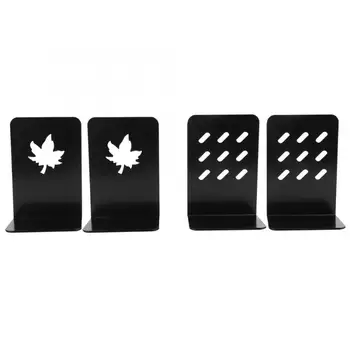 

bookends 1Pair Simple Style Black Book Stand Metal Bookends for School Home Table Decor