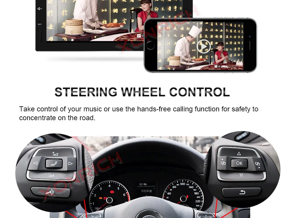 Perfect 7 inch Android 8.1 Universal Car Multimedia Radio Player Stereo Head unit Steering Wheel NO DVD Quad Core Wifi GPS Navigation 9