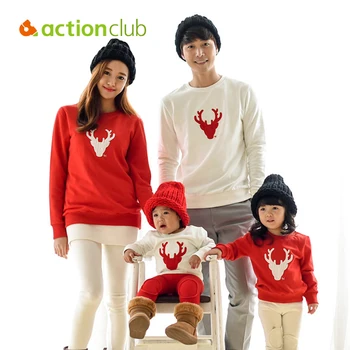 Actionclub Father Mother Kids Outfits Cotton Long Sleeve T-shirt For Family Clothing Autumn Mother Daughter Matching Clothes