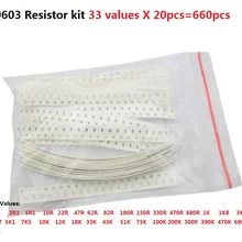 0603 SMD резистор набор Ассорти Комплект 1ohm-1M Ом 5% 33valuesX 20 шт = 660 шт набор образцов