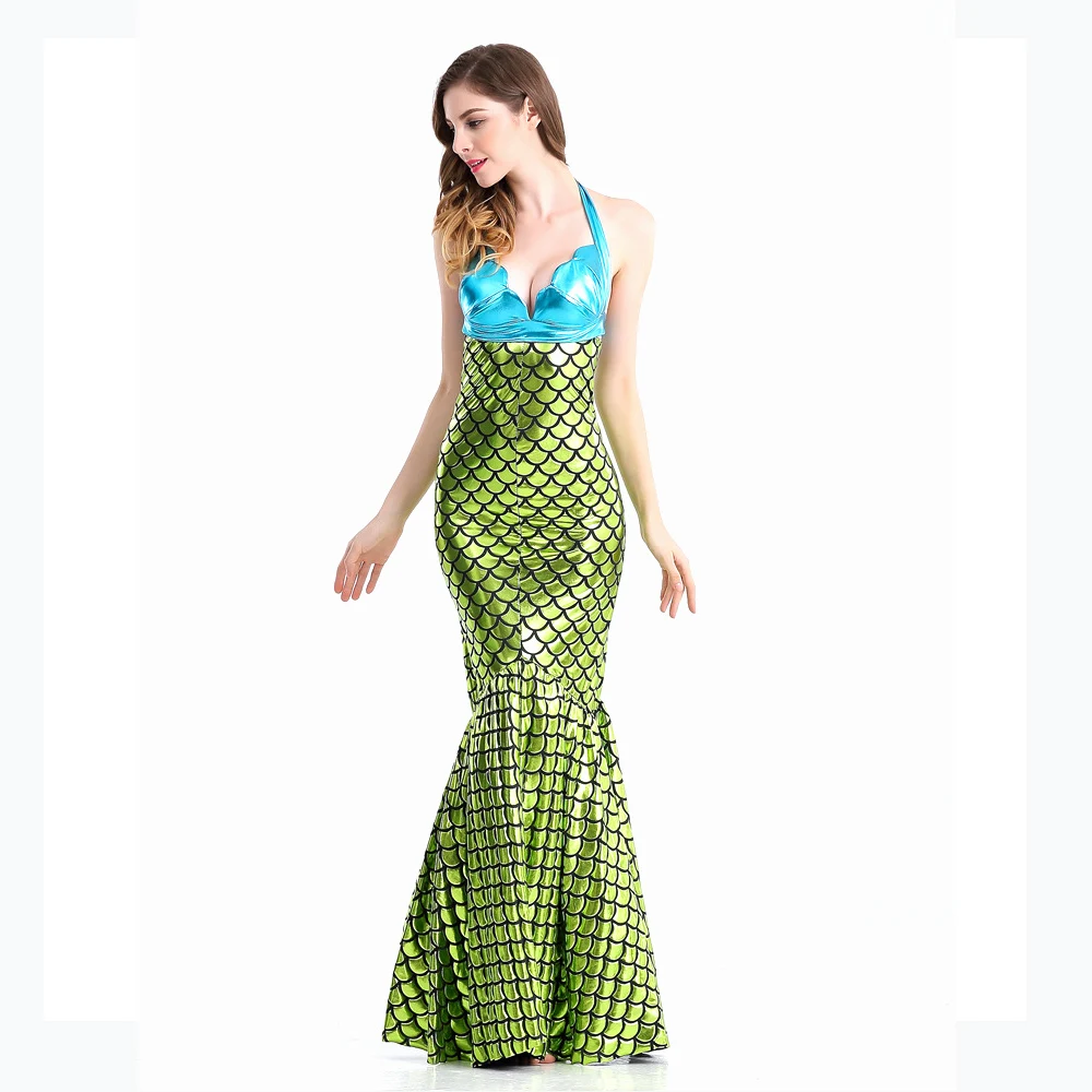 

2019 Sexy Bag Hip Skirt Dress Masquerade Role-playing Stage Costume Mermaid Costume Female Mermaid Princess Dress witn Bra for