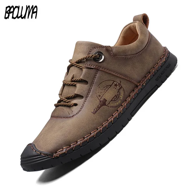 US $18.55 New Autumn Soft Men Casual Shoes Leather Handmade Men Loafers Rome Designer style Flat Moccasins Ou