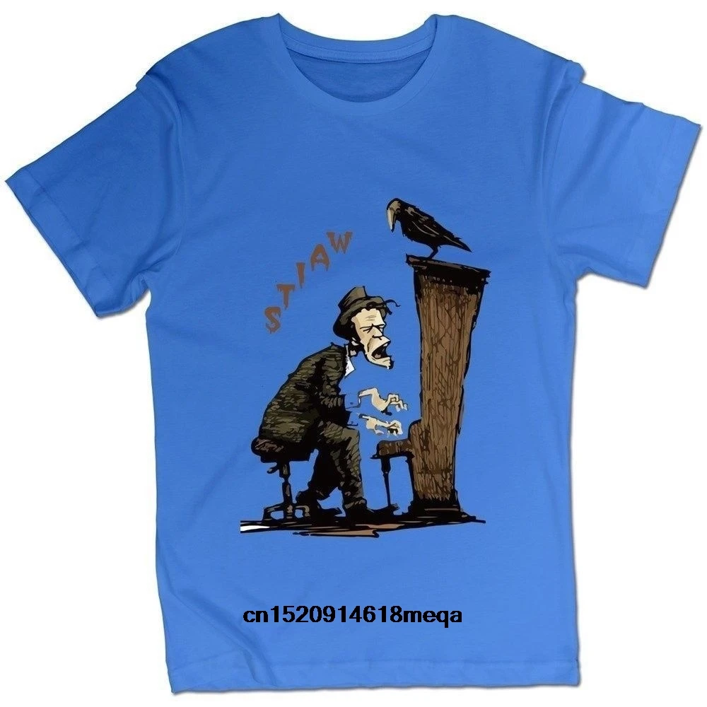 Забавные футболки модные мужские Tom Waits Piano Graphic повседневные топы | Женская одежда