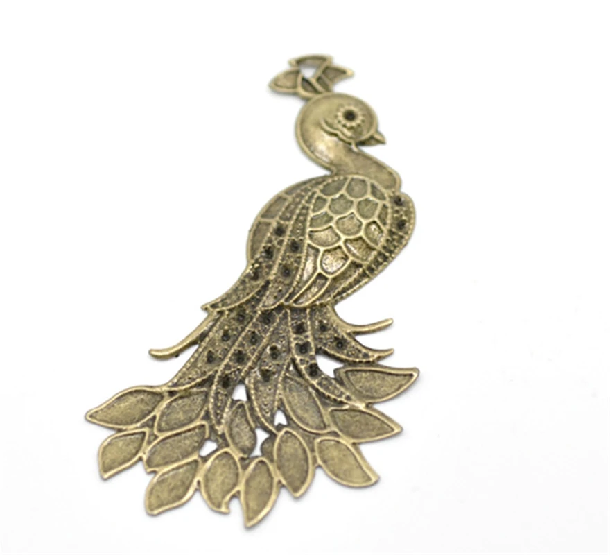 DoreenBeads античный бронзовый Павлин Обертывания Разъемы 7x4 2 см (2-3/4 &quotx1-5/8&quot)