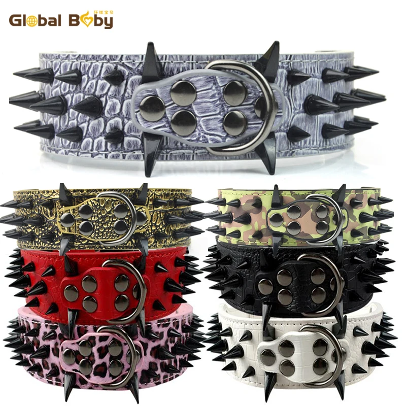 Global Baby 2 "Ширина Шипы Шипованные ошейники для собак 4 размера 7 цветов сильный