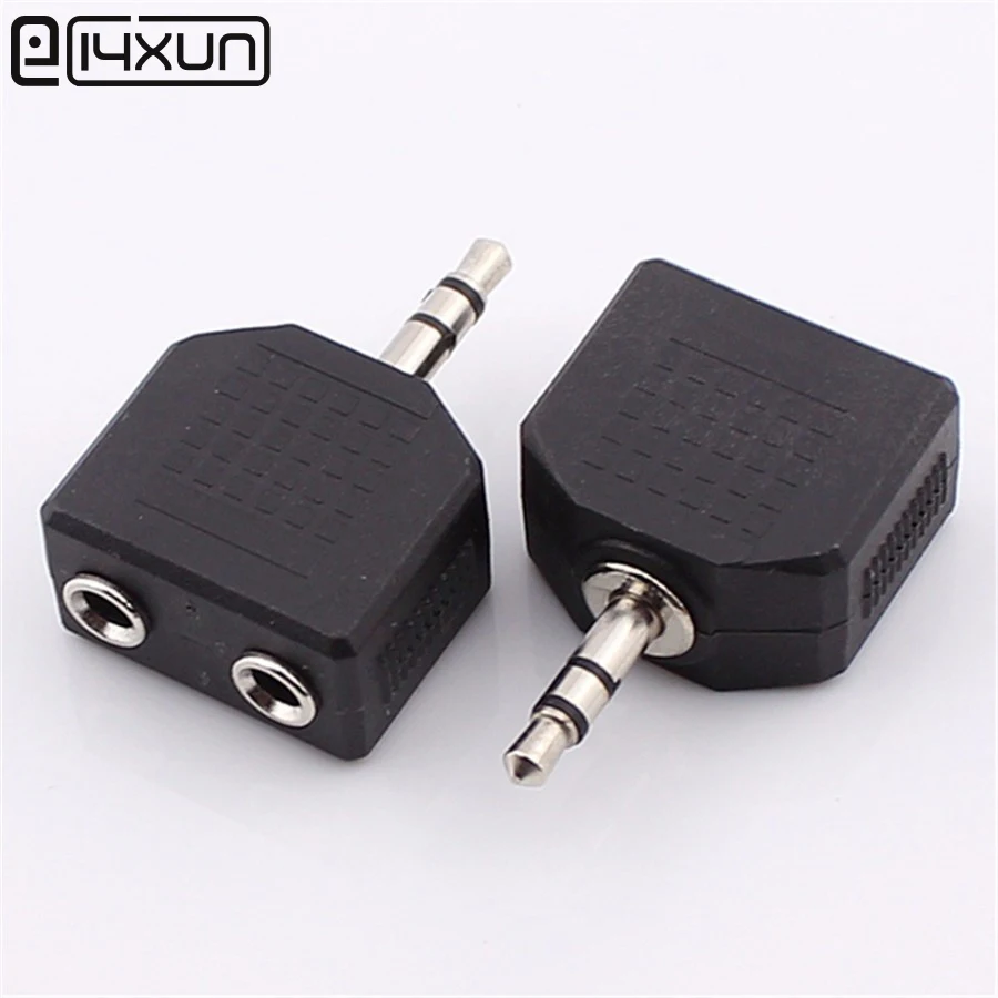 5 шт. 3 мм полюсный стерео штекер на гнездо 1 в 2 аудио разъем адаптера|plug sockets around the