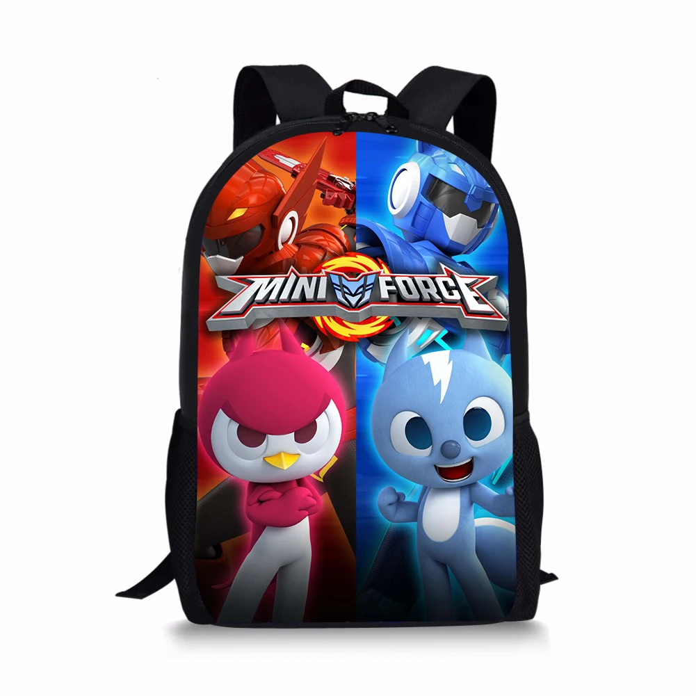 

ThiKin 3D Cartoon Print School Backpack for Girls Miniforce Pattern Fashion Bookbag Children Backpacks Mens Boy Schoolbag