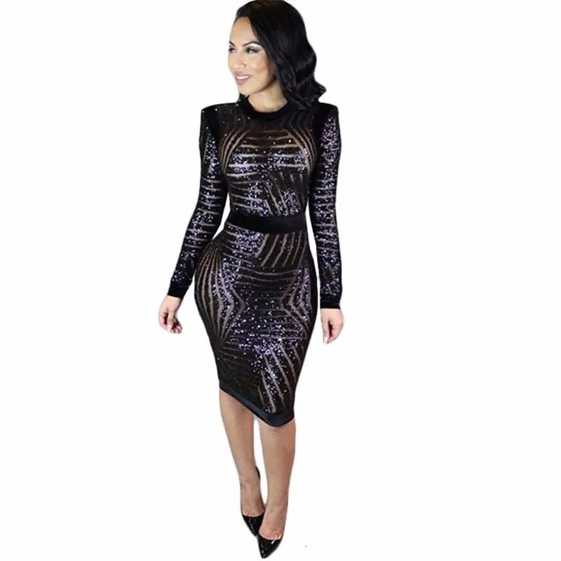 Fashion Women Dress Sexy Long Sleeve Black Metal Sequin Ikeacasa, Free Shipping Fashion Women Dress Sexy Long Sleeve Black Metal Sequin Ikeacasa, Free Shipping