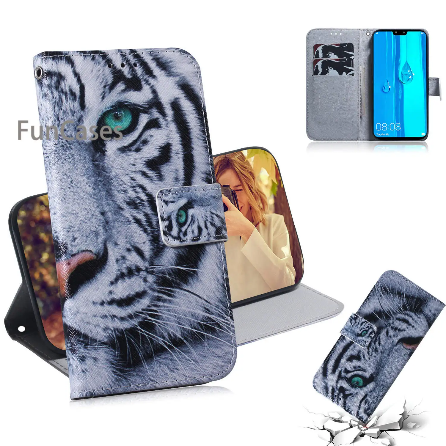Y9 2019 Сова Чехлы для мобильных телефонов hoesje huawei Ajax портативный СПС armor Enjoy 9 Plus PU