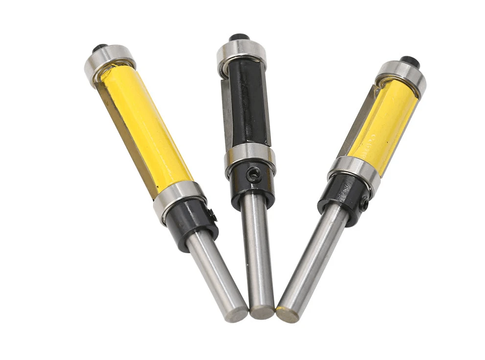 Flush trim router trimming cutter dual blades shank 6.35mm 1/4