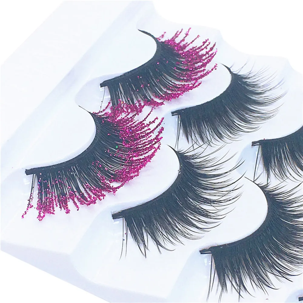OutTop женские 5 пар розовые алмазные Роскошные 3D накладные ресницы красота