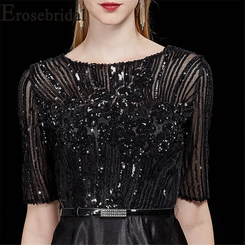 

Erosebridal New Arrival Vintage Evening Dresses 2019 A-Line Evening Gowns Half Sleeves Women Formal Party Dress Robe De Soiree