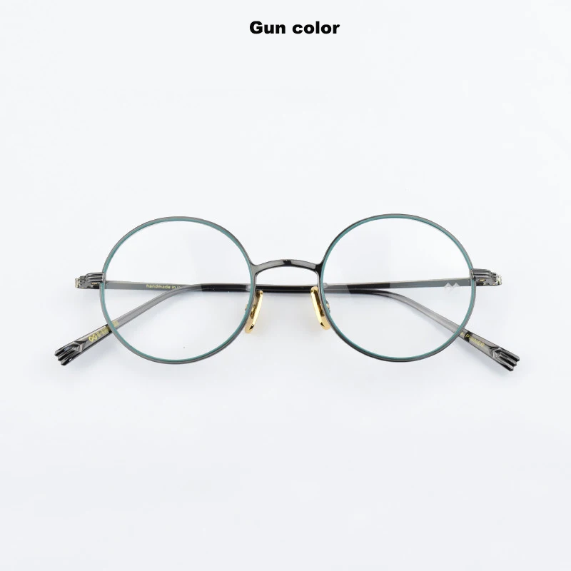 Круглый очки рамки для женщин мужчин винтаж Титан глаз бренд женские оптические очки Ретро близорукость компьютер - Цвет оправы: C002