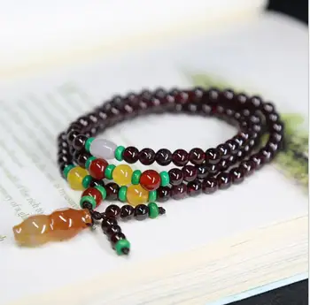 

Natural garnet bracelet multi-turn 5mm natural chalcedony accessories