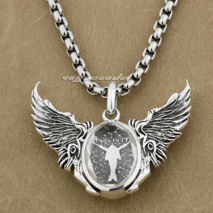 

925 Sterling Silver Angel Wing CZ Covered Dancer Fashion Pendant 8J014