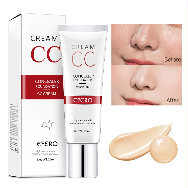 

EFERO Makeup Base Concealer CC Cream Lasting Makeup Cover Base Primer Face Contouring Foundation Concealer Cream Cosmetic TSLM1