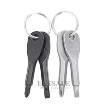 High Quality 1 Set/2pcs Mini EDC Screwdriver Key With Keyring Emergency Kit Tool Portable Slotted Phillips Screwdriver