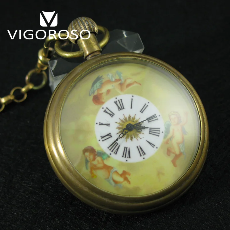 Коллекционные антикварные старые медные Механические карманные часы на цепочке