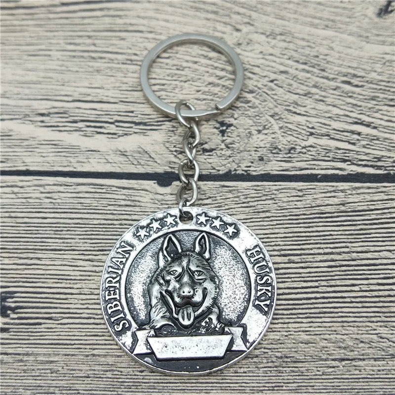 

New Trendy Retro Siberian Husky Key Chains Fashion Pet Dog Jewellery Siberian Husky Car Keychain Bag Keyring For Women Men