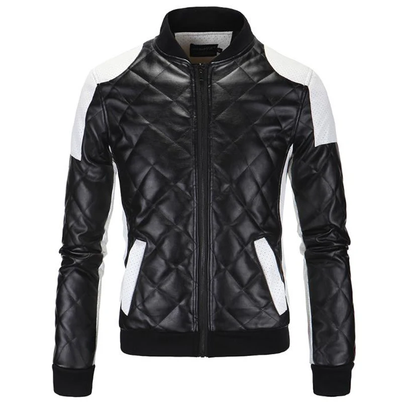 Casual Mans Leather Jacket and Coats Plus Size 5XL European Designer Black White Leather Coat and Jacket Men Brand Clothing A635