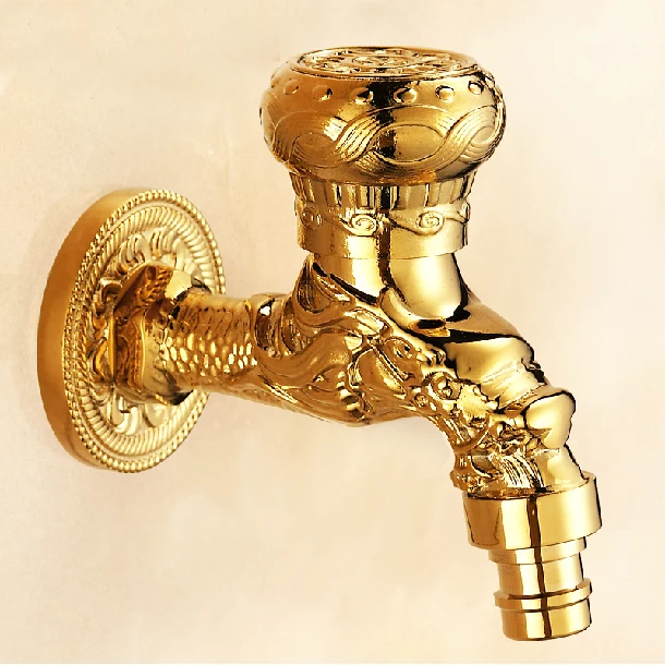 

Luxury Wall Mounted Gold Color Brass Material G1/2" Size of Cold Water Artistic Tap