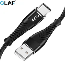Олаф usb type-C кабель для huawei P20 lite Pro type C Быстрая зарядка USB C зарядный кабель для samsung S9 S8 Plus для Xiaomi
