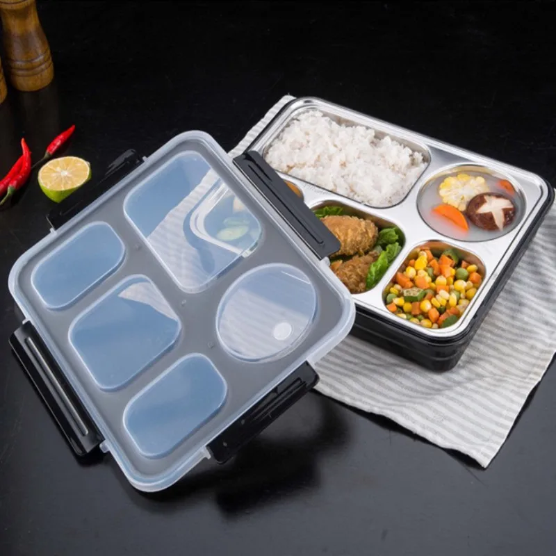 

304 Stainless Steel with Tableware/Insulation Bag Leakproof Heated Lunch Box Portable Food Thermal Container Bento Box