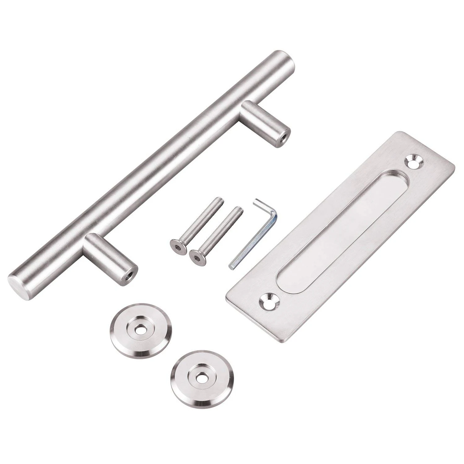 

ABKM Hot Silver 304 Stainless Steel Sliding Barn Door Pull Handle Wood Door Handle Door Handles For Interior Doors Handle