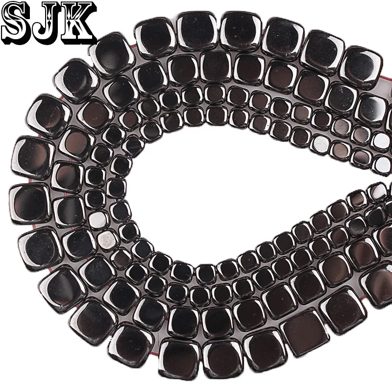 

Natural Hematite Stone Square-Shape Black Magnetite Loose Spacer Beads 3 4 6 8 MM Diy For bracelet Earrings Jewelry Making