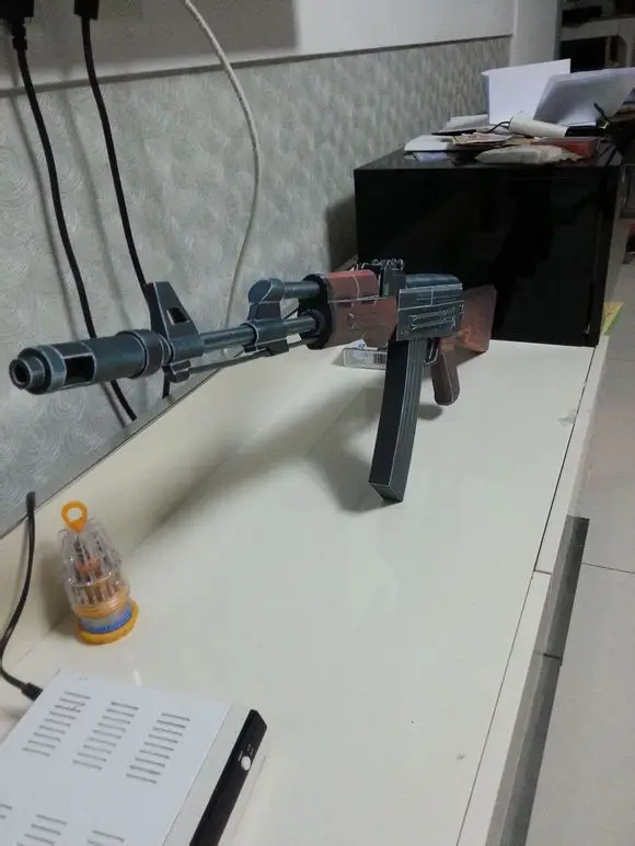 Бумажная модель траверсинг пожарная линия Cs1: 1 пистолет Ak74 Штурмовая винтовка 3D бумажная модель ручной работы DIY