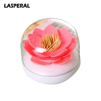 

Creative Lotus Cotton Swab Storage Box Cotton Holder Toothpicks Case Households Plastic Organizer Kitchen Storage Container