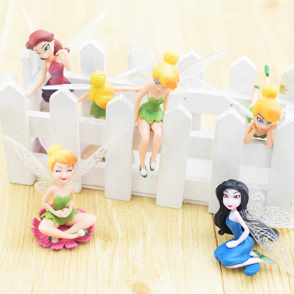 

6Pcs/set Girl Angel Fairy Figurine Miniature Bonsai Flower Princess Figure Statue Decoration fairy garden Cartoon Resin craft