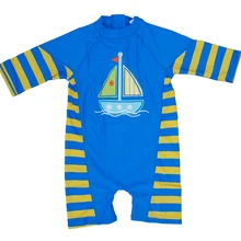 Bonverano(ТМ) Детские Слитные Желтые Синие Солнцезащитные Пляжные Купальники Для Малышей и Детей из Высококачественного Быстросохнущего Материала с Эффективного Фактором УФ-Защиты 50