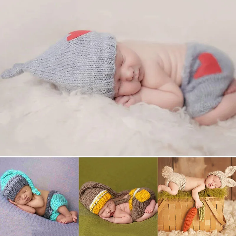 Милый вязаный костюм «кроше» для новорожденных мальчиков и девочек, наряд для фотосессии,#330