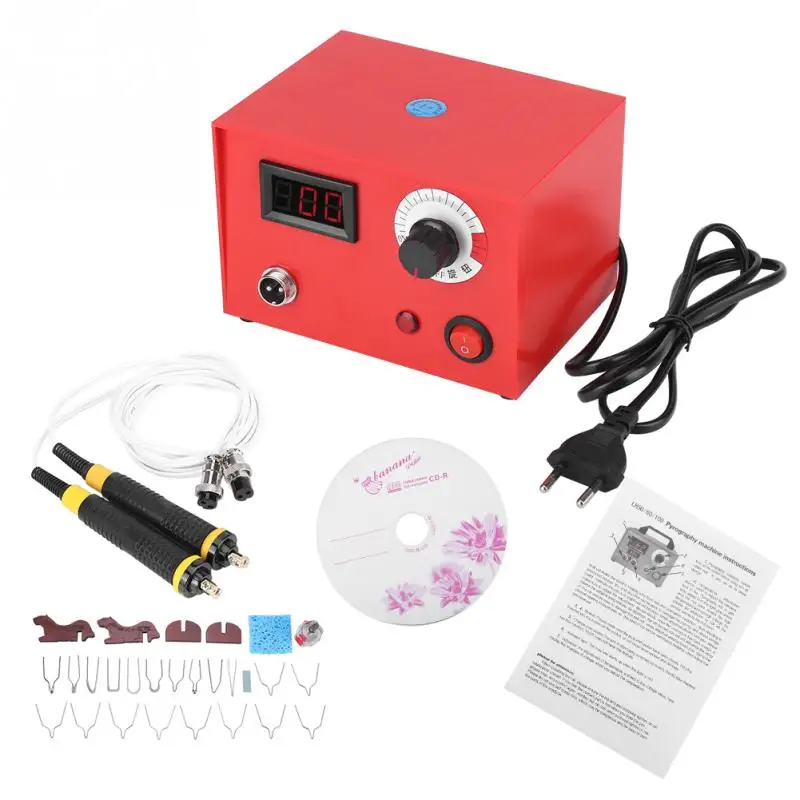 

50W Digital Display Pyrography Pen Machine Kit Wood Burning Pen Crafts Woodworking Burning Tools EU Plug 220V