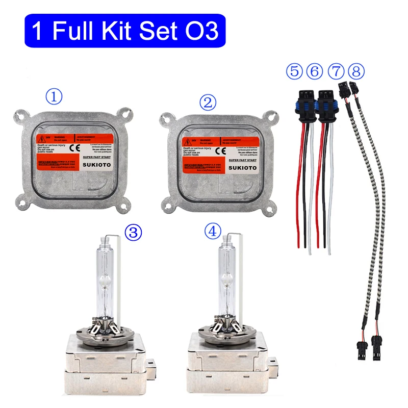 800 O3 full kit SUKIOTO Original OEM D1S 55W Ballast Kit Xenon D3S D8S Xenon Headlight Ballast Igniter D1s 4300K 5000K 6000K 8000K Car Lights  (2)