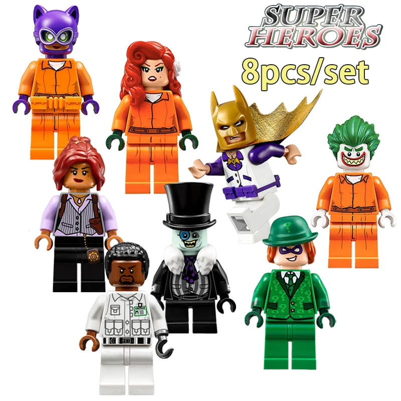 

Educational Blocks Poison Ivy Joker Aaron Cash Barbara Gordon Riddler Batman Super Hero Action Building Bricks Kids Toys PG8041