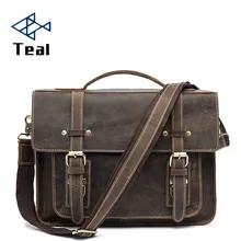Men briefcase men's leather briefcase bag men's genuine leather shoulder bag Male vintage laptop bag Business vintage portfolio genuine leather men briefcase laptop bag laptop case leather business bag large tote handbag shoulder bag