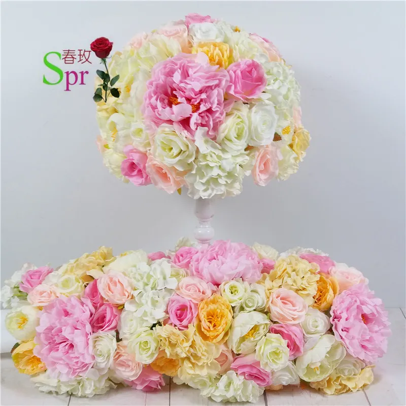 

SPR New arrival wedding table center flower ball nature color road lead artificial flore wedding & party backdrop decoration