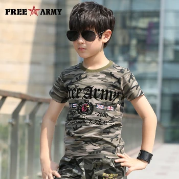 

FreeArmy Brand Unisex T Shirts Girls Cotton Camo Children T-Shirt For Boys Clothing Summer O-neck Tops Tee Shirt Kids Clothes