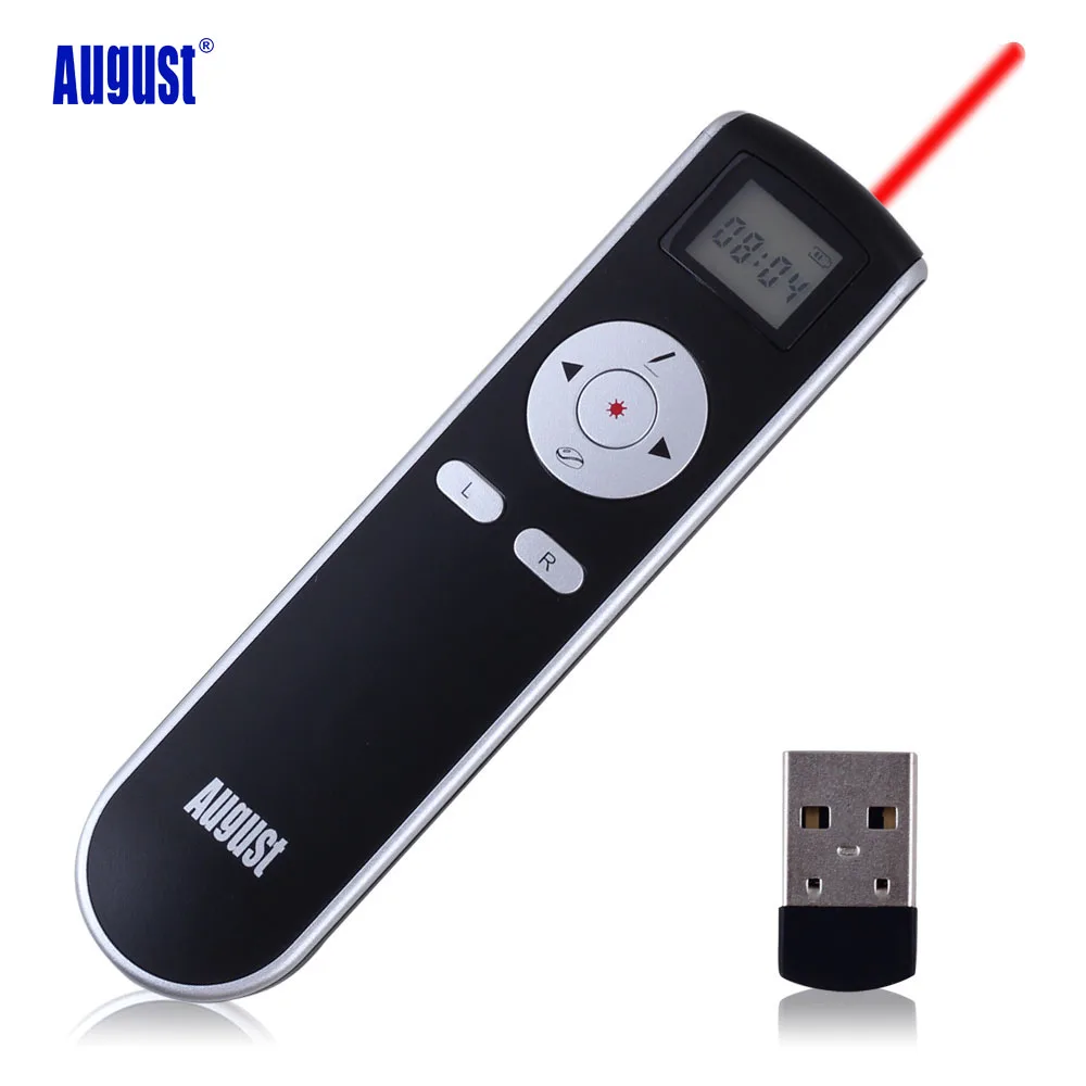 August LP315 Air Mouse and Wireless Presenter with Laser Pointer PowerPoint Presentation Remote Control with Battery Slide Click August LP315 Air Mouse and Wireless Presenter with Laser Pointer PowerPoint Presentation Remote Control with Battery Slide Click