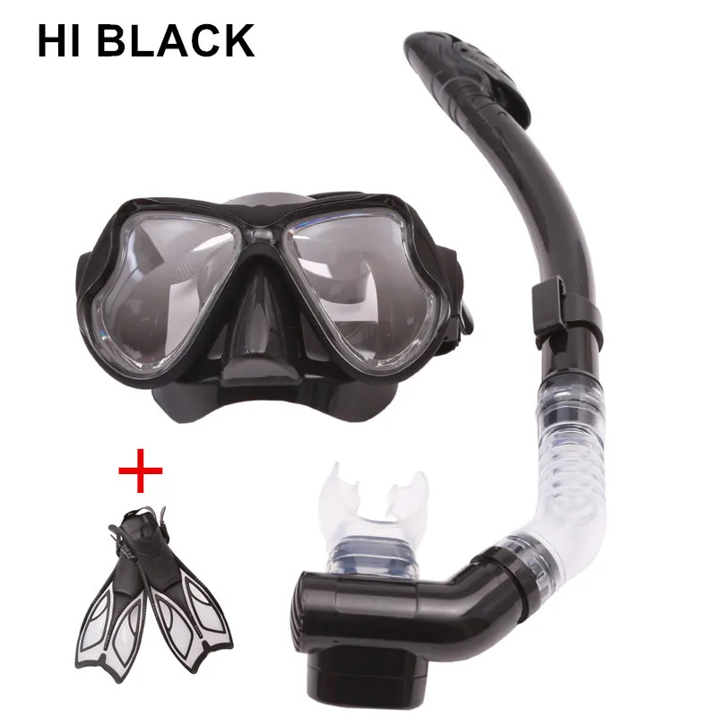 Professional Diving Mask Flippers Breathing Tube Set Adult Swimming Fins Snorkel Breathing Tube