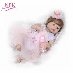 NPK/горячая Распродажа, детские куклы-Реборн, Реалистичная девочка, принцесса, 23 дюймов, детские куклы, живые, Новорожденные, bebe Моющиеся