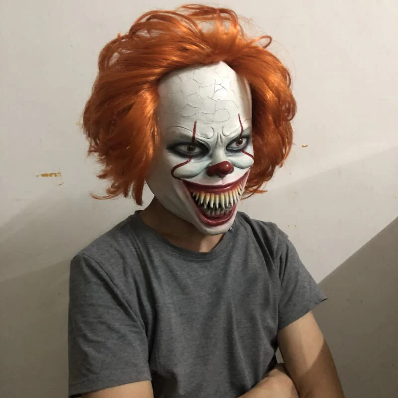 Джокер Pennywise Вечерние Маски Stephen King It Chapter Two 2 ужас, Костюмированная вечеринка латексные маски для Хэллоуина шлем клоун