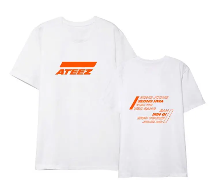 Новое поступление kpop ateez поддерживающая Круглая горловина футболка с коротким рукавом для Летний стиль унисекс модные свободные k-Поп Футболка 5 видов цветов