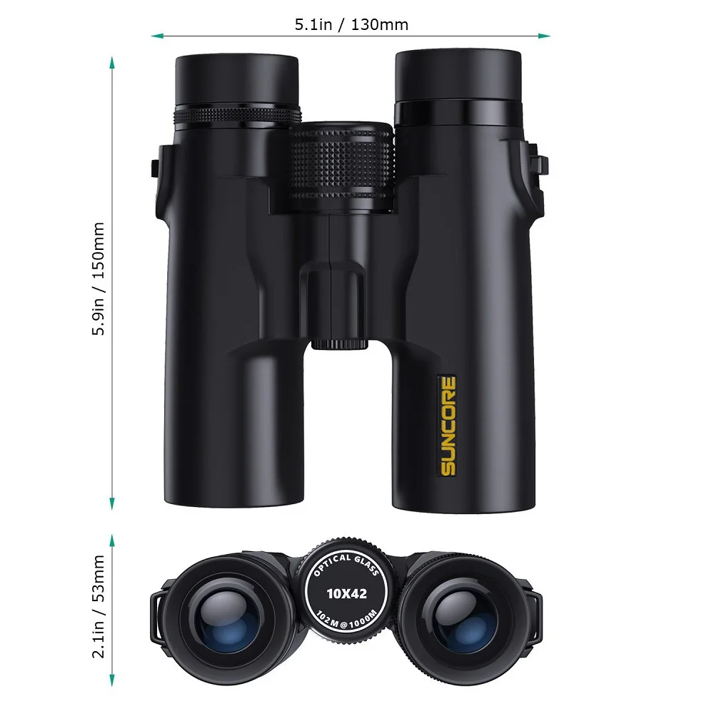 Zoom Telescope 10x42 Compact Binoculars with Low Light Night Vision for Outdoor Bird Watching Travelling Hunting Camping 2018