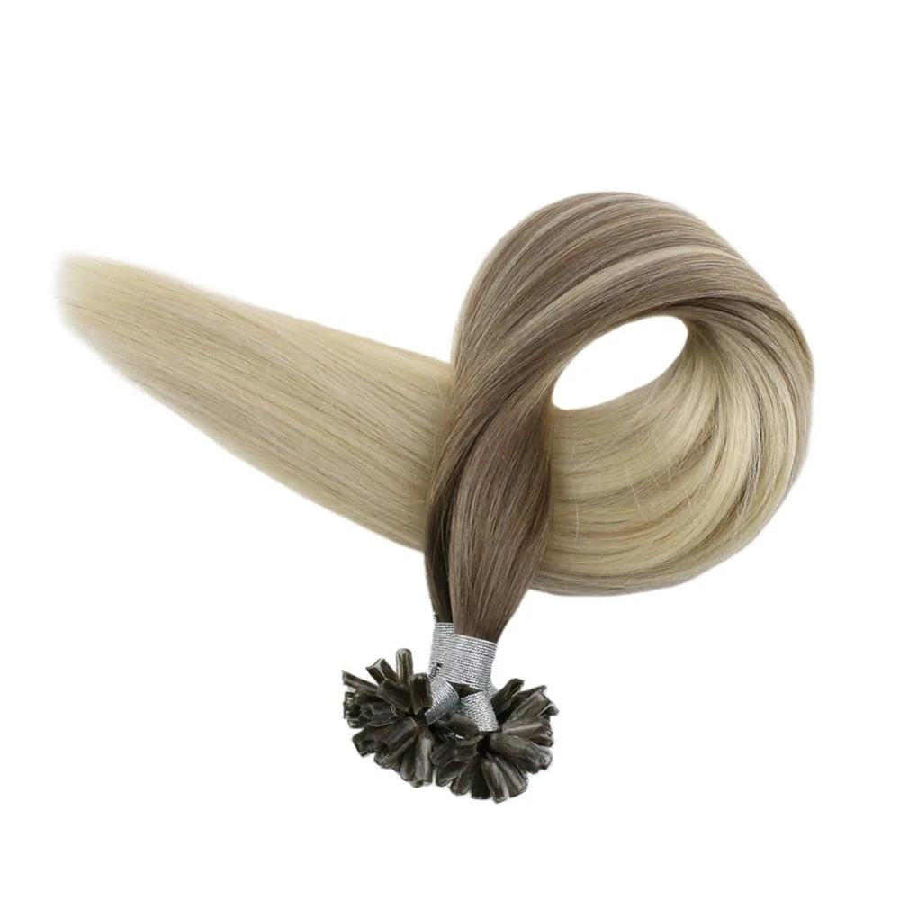 Полный блеск волос u-кончик для наращивания Balayage цветные волосы для наращивания#8/60 50 г remy волосы для наращивания u-кончик человеческие волосы для наращивания