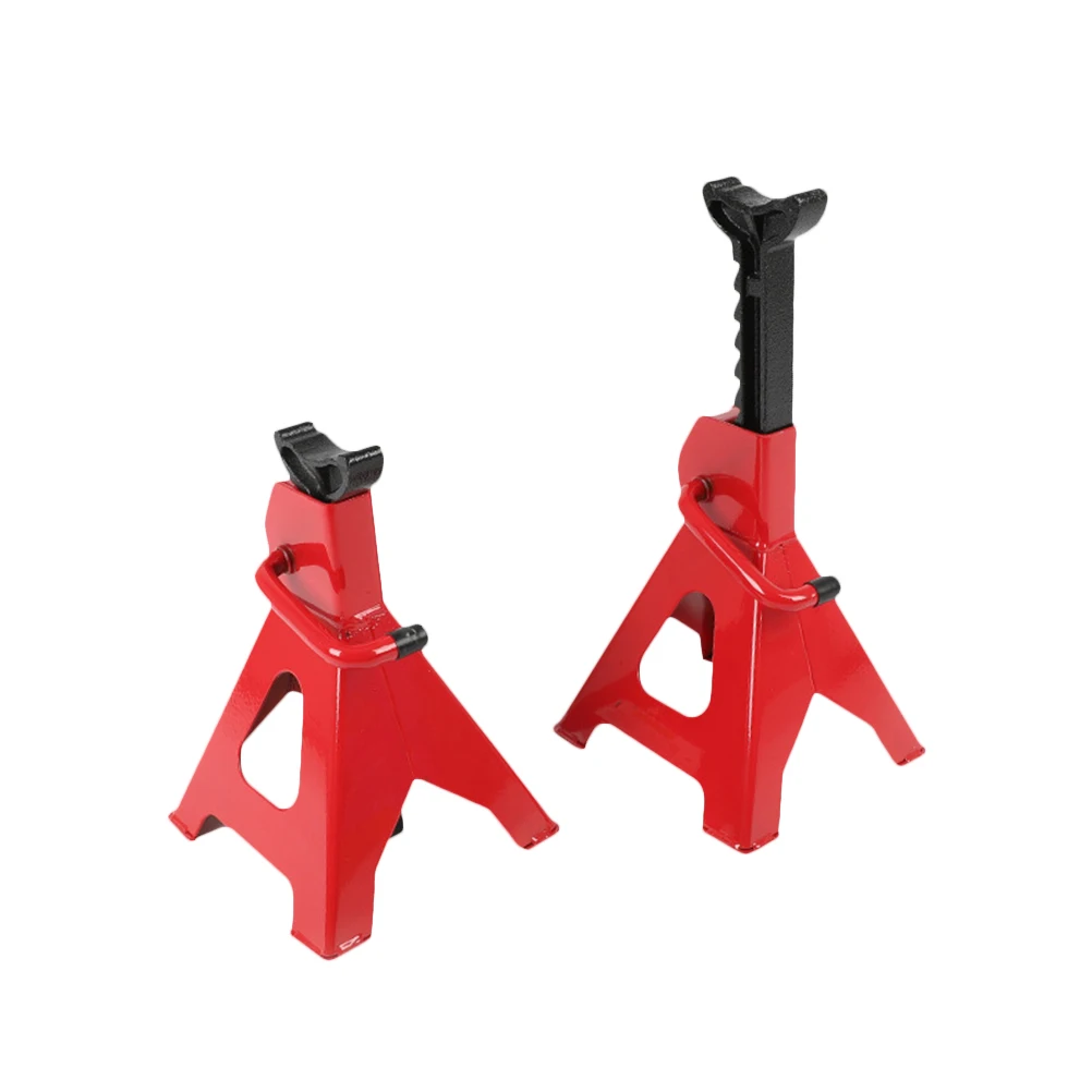 

One Pair Iron Jack Stands Height Adjustable Repair Tool With 1.2 Ton Capacity For Car Home School (Red)