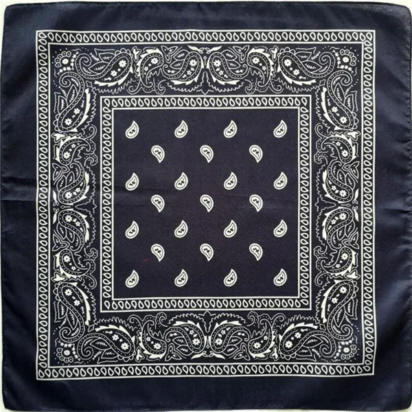 Navy Blue bandana 1 шт. бандана шарф мужской лента унисекс хип хоп Красная Бандана головной убор волосы на шею высокого качества шарф бандана Мужские квадратные шарфы принт носовые платки - Цвет: Navy Blue bandana