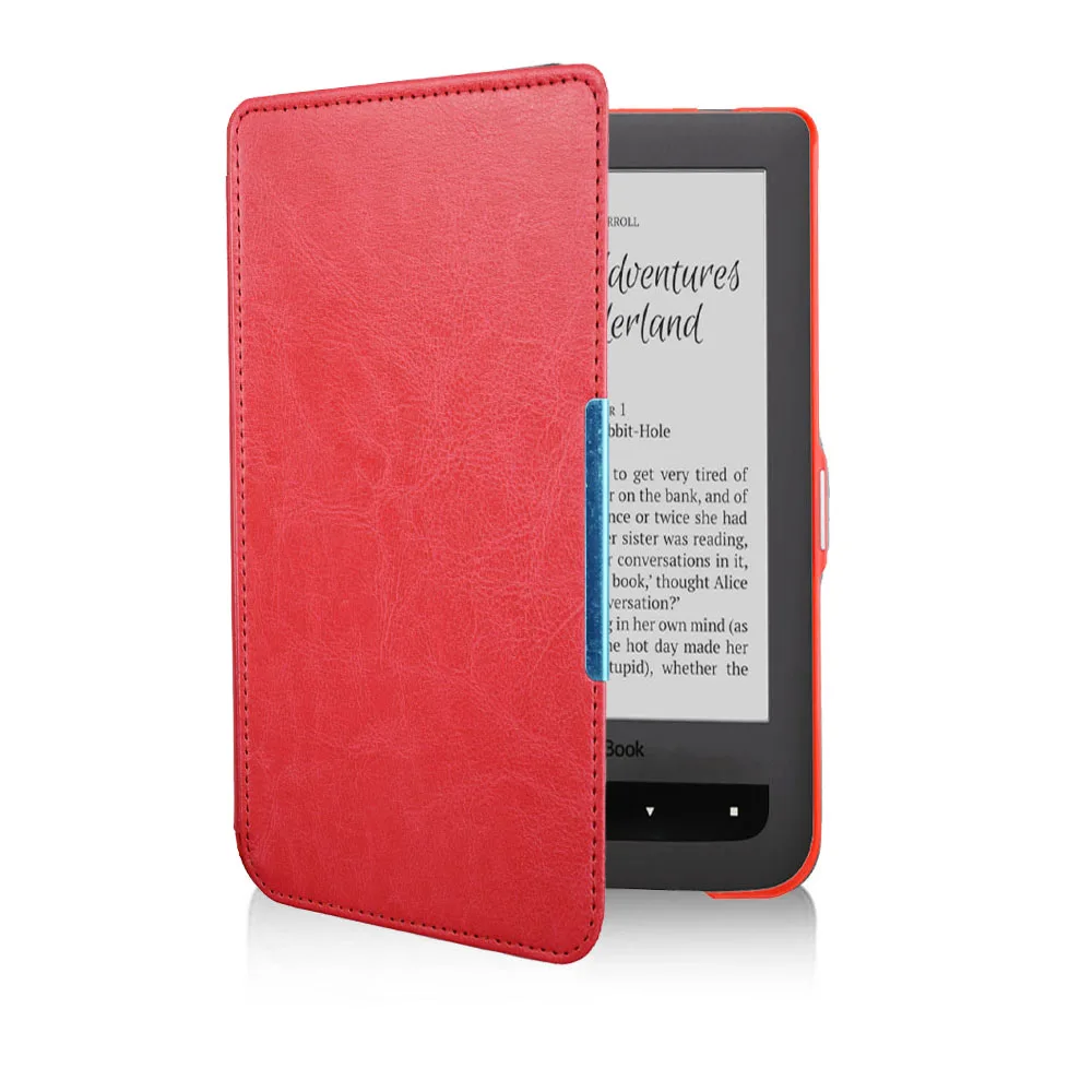 Premium Folio Flip Book Cover Case with Magnetic Closure for Pocketbook Basic and Touch Lux2 eReaders